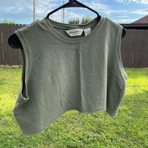 Vintage y2k Eddie Bauer cropped green grungy tank
